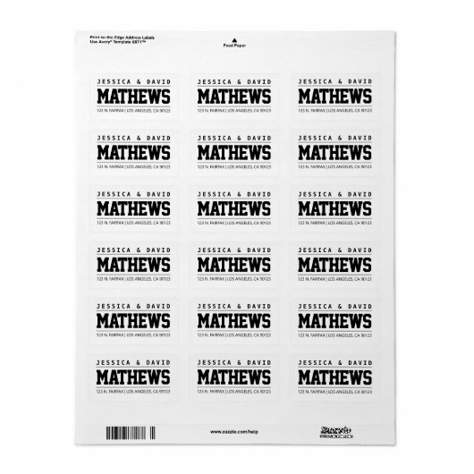 ユニークなスタイルの黒と白結婚の ラベル (フルシート)