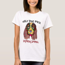 ユニークなスプリンガー・スパニエル おもしろい犬の顔 Tシャツ