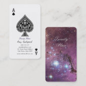 ユニークなスペードエースのトランプ柄 オシャレ 宇宙 名刺 (正面/裏面)