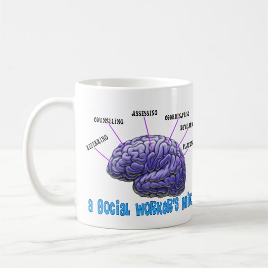 ユニークなソーシャルワーカーのギフトのソーシャルワーカーの心 コーヒーマグカップ (左)