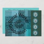 ユニークなソーシャルワーカーの卒業の招待状2012年 招待状 (正面/裏面)