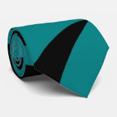 ユニークなタイのティール（緑がかった色）および黒いストライプのなレトロの人のタイ ネクタイ (ロール)