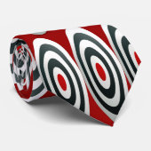 ユニークなタイの人のタイの中心点の赤の白黒 ネクタイ (ロール)