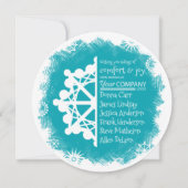 ユニークなターコイズ、赤、白のビジネスホリデーカード シーズンカード (正面)