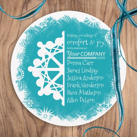 ユニークなターコイズ、赤、白のビジネスホリデーカード シーズンカード