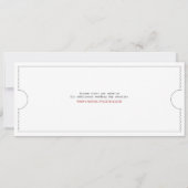 ユニークなチケットのパンチカードの茶長さの招待状 招待状 (裏面)