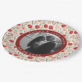 ユニークなチューリップの花 ヴィンテージ ウェディング ペーパー プレート (アングル)