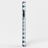 ユニークなティールブルーグレー正方形モザイクアートパターン Case-Mate iPhoneケース (裏面/右)