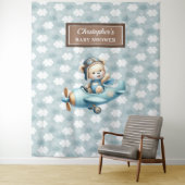 ユニークなテディベアパイロット ベビーシャワー装飾 タペストリー (インサイチュ)