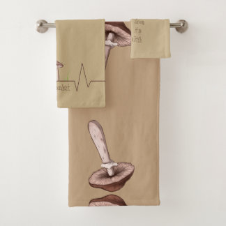 ユニークなデザインのきのこタオル バスタオルセット