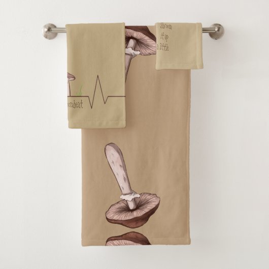 ユニークなデザインのきのこタオル バスタオルセット (インサイチュ)