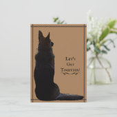 ユニークなドイツシェパードのシルエット 招待状 (スタンド正面)