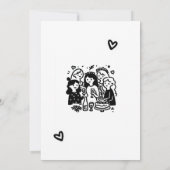 ユニークなドゥードル 現代の遊び心あふれる手書き 招待状 (裏面)