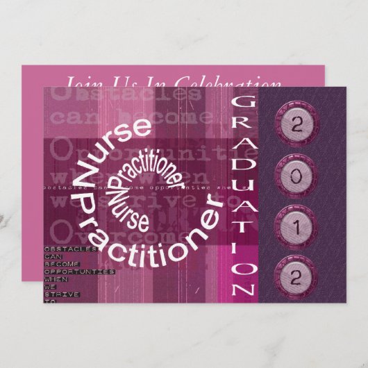 ユニークなナースの従業者の卒業の招待状 招待状 (正面/裏面)