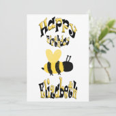 ユニークなハチの落書き 誕生日おめでとうオリジナルイラスト 招待状 (スタンド正面)