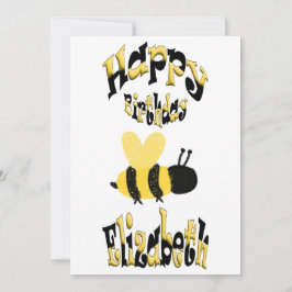 ユニークなハチの落書き 誕生日おめでとうオリジナルイラスト 招待状
