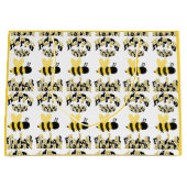 ユニークなハチの落書き 誕生日プレゼント ラージペーパーバッグ (正面)