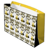 ユニークなハチの落書き 誕生日プレゼント ラージペーパーバッグ (裏面アングル)