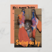 ユニークなハッピー ハロウィン パーティー 招待状 (正面/裏面)