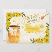 ユニークなハニーハローイエローチョウとハチのベビーシャワー 招待状 (裏面)