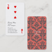 ユニークなハートのトランプ柄　オシャレでユニーク 名刺 (正面/裏面)