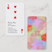 ユニークなハートのトランプ柄　オシャレな女性の 名刺 (正面/裏面)