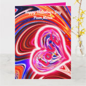 ユニークなバレンタインのアブストラクトカラフルカード カード (黄色い花)