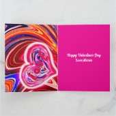 ユニークなバレンタインのアブストラクト カラーカード カード (内部)