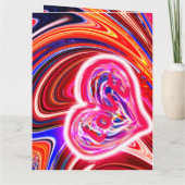 ユニークなバレンタインのアブストラクト カラーカード カード (裏面)