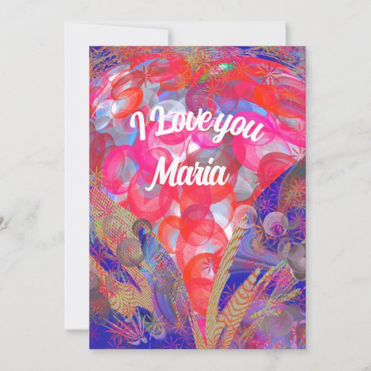 ユニークなバレンタインのアブストラクト カラーカード シーズンカード (正面)