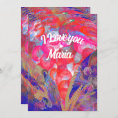 ユニークなバレンタインのアブストラクト カラーカード シーズンカード (正面/裏面)