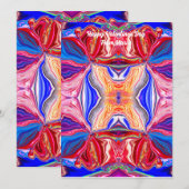 ユニークなバレンタインのアブストラクト カラーカード シーズンカード (正面/裏面)