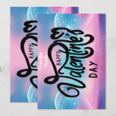 ユニークなバレンタインのアブストラクト カラーカード シーズンカード (正面/裏面)