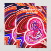 ユニークなバレンタインのアブストラクト カラーカード シーズンカード (正面/裏面)