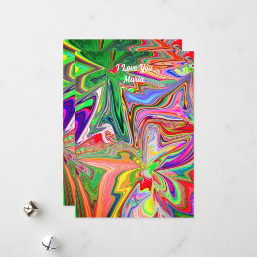 ユニークなバレンタインのアブストラクト カラーカード シーズンカード (正面/裏面インサイチュ)