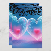 ユニークなバレンタインのアブストラクト カラーカード シーズンカード (正面/裏面)