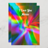 ユニークなバレンタインのアブストラクト カラーカード シーズンカード (正面/裏面)