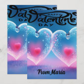 ユニークなバレンタインのアブストラクト カラーカード シーズンカード (正面/裏面)