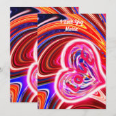 ユニークなバレンタインのアブストラクト カラーカード シーズンカード (正面/裏面)