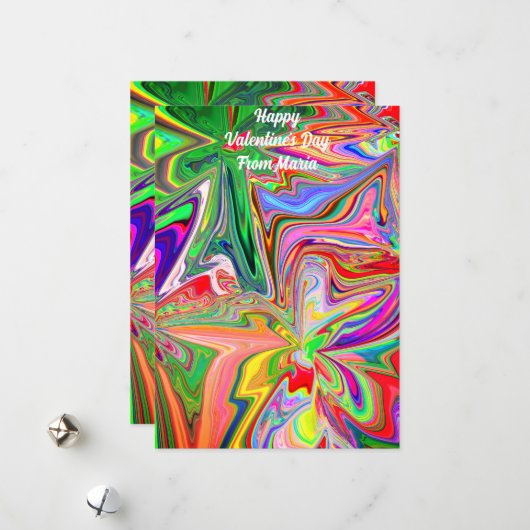 ユニークなバレンタインのアブストラクト カラーカード シーズンカード (正面/裏面インサイチュ)