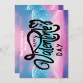 ユニークなバレンタインのアブストラクト カラーカード シーズンカード (正面/裏面)