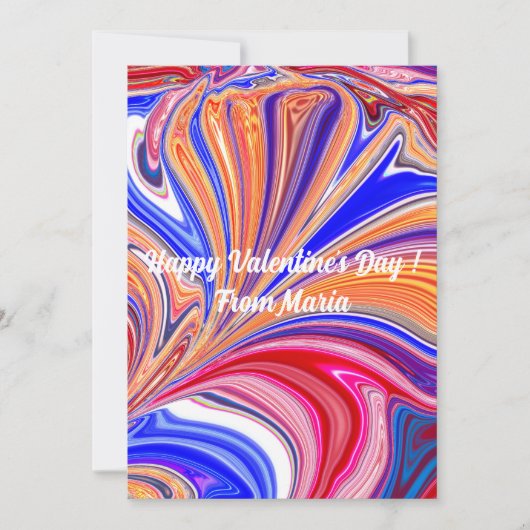 ユニークなバレンタインのアブストラクト カラーカード シーズンカード (正面)