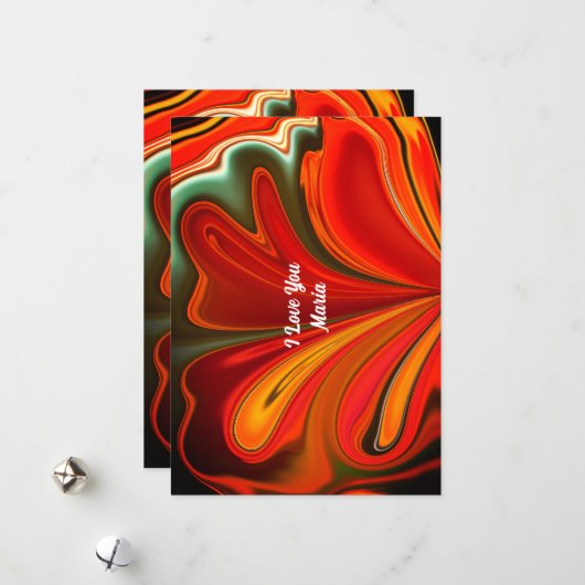 ユニークなバレンタインのアブストラクト カラーカード シーズンカード (正面/裏面インサイチュ)