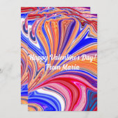 ユニークなバレンタインのアブストラクト カラーカード シーズンカード (正面/裏面)