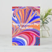 ユニークなバレンタインのアブストラクト カラーカード シーズンカード (スタンド正面)