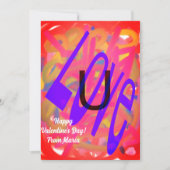 ユニークなバレンタインのアブストラクト カラーカード シーズンカード (正面)