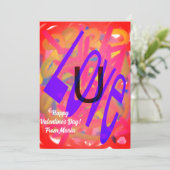 ユニークなバレンタインのアブストラクト カラーカード シーズンカード (スタンド正面)