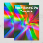 ユニークなバレンタイン・アブストラクト・カラフルで鮮やかなカード シーズンカード (正面/裏面)