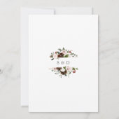 ユニークなバーガンディークリーム花モチーフゴールド結婚式 招待状 (裏面)