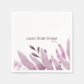 ユニークなバーガンディ ビッグ リーフ ブライダル シャワー スタンダードカクテルナプキン (正面)